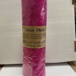 Fuchsia Floral Mesh Wrap 10 inch x 10 yards